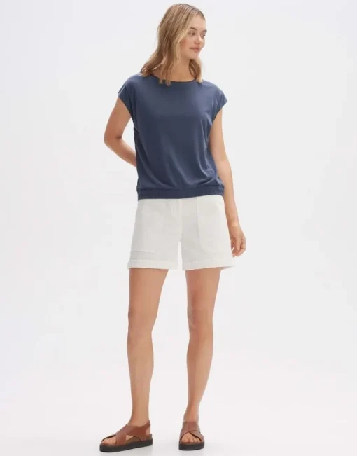 OPUS Rippshirt SONSAI Regular Modal Mix blau S14 1028695735100