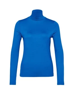 OPUS Sariette Rollkragenshirt blau und milk S22 10111810862100
