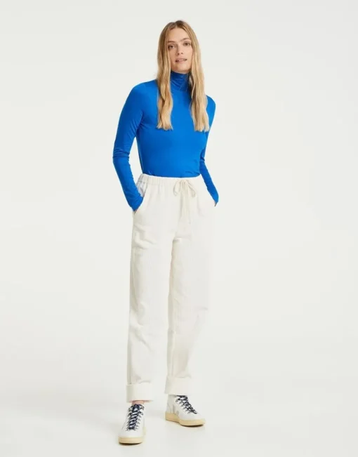 OPUS Sariette Rollkragenshirt blau und milk S22 10111810862100