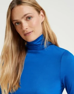 OPUS Sariette Rollkragenshirt blau und milk S22 10111810862100