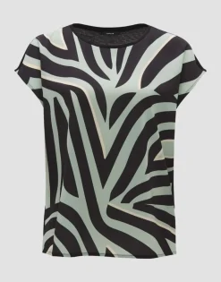 OPUS Shirt SEVELA PRINT Regular Material Mix grün S14 10290212312258