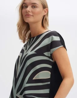 OPUS Shirt SEVELA PRINT Regular Material Mix grün S14 10290212312258