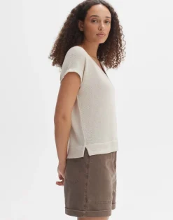 OPUS Shirt SIRUKUS Boxy Fit  Feinstrick Optik beige S14 10288212205100
