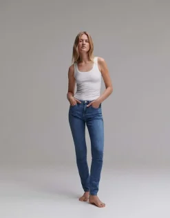 OPUS Skinny Jeans Elma ocean blue schmales Bein 5- Pocket- Design blau S13 2162011083100