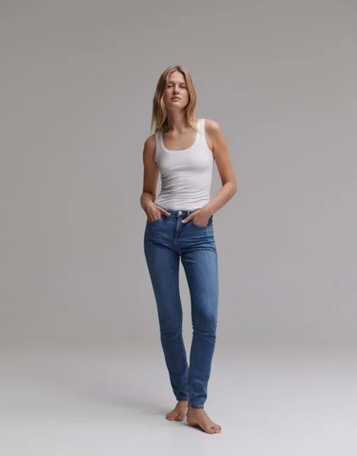 OPUS Skinny Jeans Elma ocean blue schmales Bein 5- Pocket- Design blau S13 2162011083100