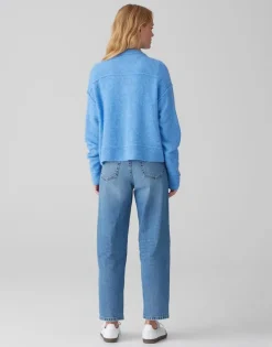 OPUS Strickjacke DANEKE Knopfleiste Mohair blau S15 10350912559100