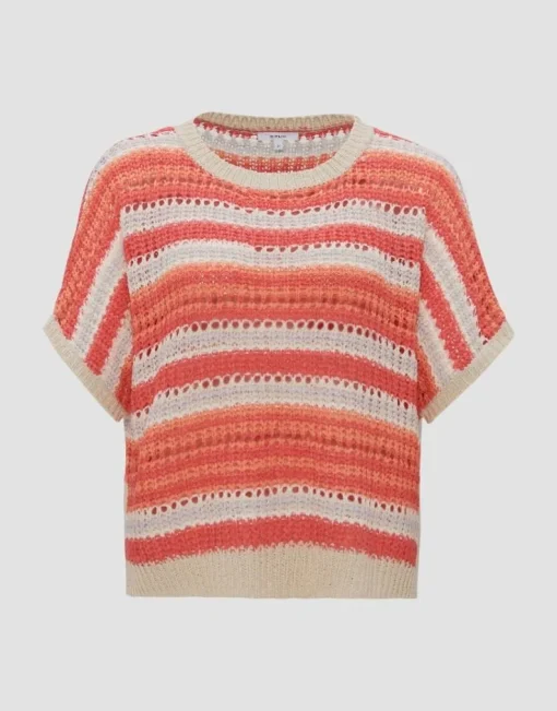 OPUS Strickshirt Punissa im Oversize Look grün rot S14 10261112080242