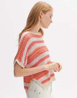 OPUS Strickshirt Punissa im Oversize Look grün rot S14 10261112080242