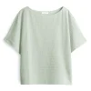 OPUS Strukturiertes Shirt SUPPI Batwing  FIT grün / weiss S15 10386613109100