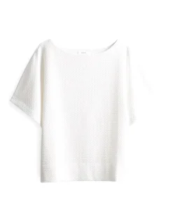OPUS Strukturiertes Shirt SUPPI Batwing  FIT grün / weiss S15 10386613109100