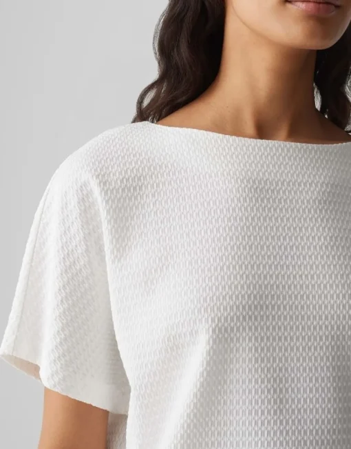 OPUS Strukturiertes Shirt SUPPI Batwing  FIT grün / weiss S15 10386613109100