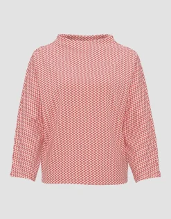 OPUS Sweater Gillu Retro Muster Fledermausärmel rot S14 10247111978227