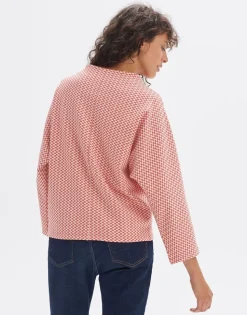 OPUS Sweater Gillu Retro Muster Fledermausärmel rot S14 10247111978227