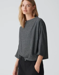 OPUS Sweater GISHA  Fledermausärmel schwarz S24 10318412490100