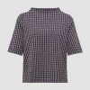 OPUS Sweatshirt Gadeni retro Jacquard-Struktur kurzarm  lila S23 2226111518207