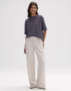 OPUS Sweatshirt Gadeni retro Jacquard-Struktur kurzarm  lila S23 2226111518207