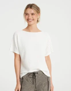OPUS Sweatshirt GIWAN Ringelstruktur milk S22 10077110638143