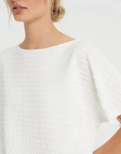 OPUS Sweatshirt GIWAN Ringelstruktur milk S22 10077110638143