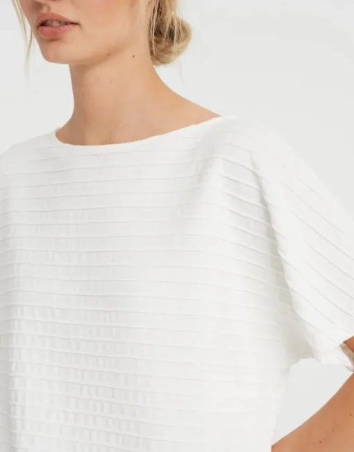 OPUS Sweatshirt GIWAN Ringelstruktur milk S22 10077110638143