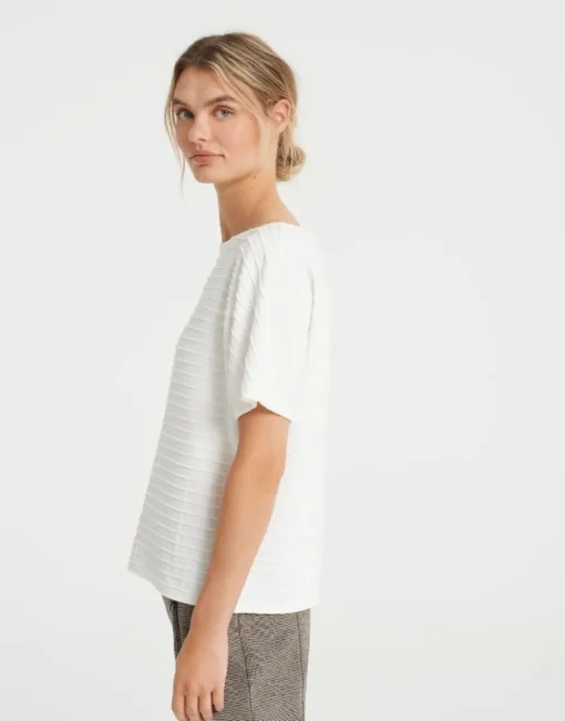 OPUS Sweatshirt GIWAN Ringelstruktur milk S22 10077110638143