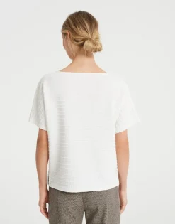 OPUS Sweatshirt GIWAN Ringelstruktur milk S22 10077110638143