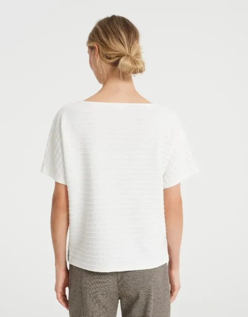 OPUS Sweatshirt GIWAN Ringelstruktur milk S22 10077110638143