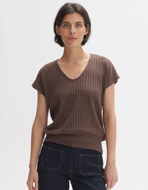 OPUS V-Shirt SIMURALI Regular in Strick Optik S24 10194811542100