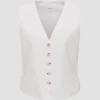 OPUS Weste WALIKA Slim Leinen Mix weiß S14 10271511308254