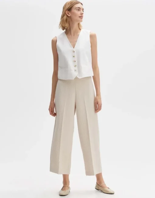 OPUS Weste WALIKA Slim Leinen Mix weiß S14 10271511308254