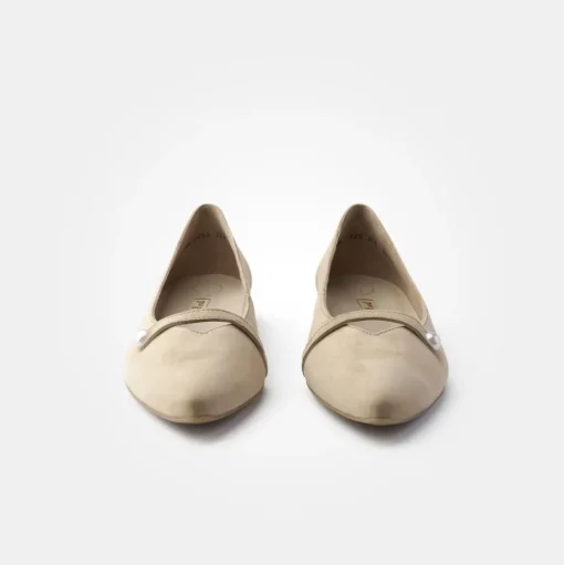 Paul Green Super Soft Ballerina Rauleder Perlenapplikation beige S14 1066-035
