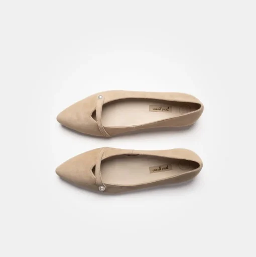 Paul Green Super Soft Ballerina Rauleder Perlenapplikation beige S14 1066-035