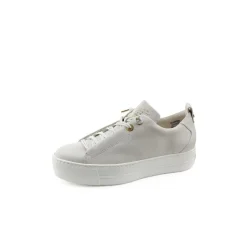 Paul Green Super Soft Pauls Sneaker Leder goldfarbene Nietenapplikation „PG“ beige S14 5017-065
