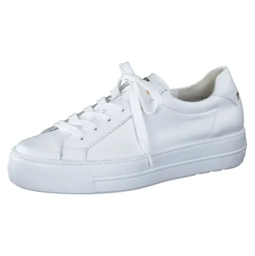Paul Green Super Soft Pauls Sneaker Leder goldfarbener - Logodruck weiß S14 5241-005