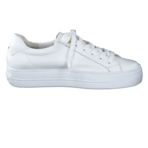 Paul Green Super Soft Pauls Sneaker Leder goldfarbener - Logodruck weiß S14 5241-005