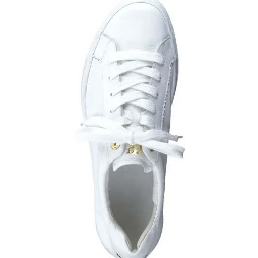 Paul Green Super Soft Pauls Sneaker Leder goldfarbener - Logodruck weiß S14 5241-005