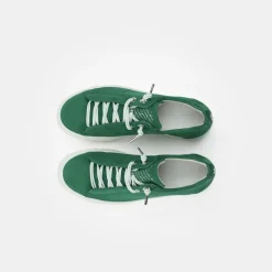 Paul Green Super Soft Pauls Sneaker Nubukleder Logoprägung silberfarbene Details grün S14  5017-235