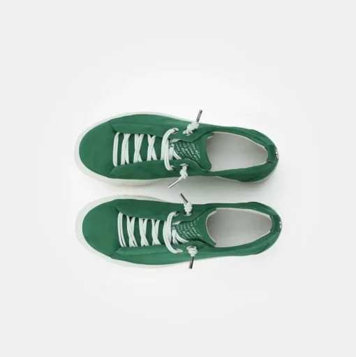 Paul Green Super Soft Pauls Sneaker Nubukleder Logoprägung silberfarbene Details grün S14  5017-235
