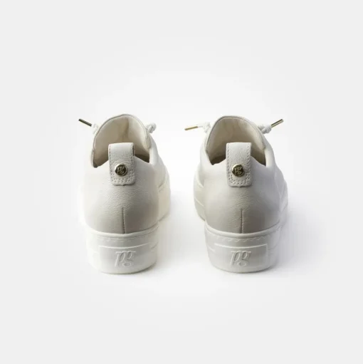 Paul Green Super Soft Pauls Sneaker Leder goldfarbene Nietenapplikation „PG“ beige S14 5017-065