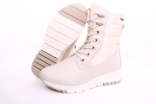 PETER ERIKSON Damen Boot Softrand Schnürung und Reißverschluss BEIGE Warmfutter 21008-C24002 TEX