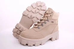 PETER ERIKSON Damen Boot Softrand Schnürung und Reißverschluss BEIGE Warmfutter 6587-24-C25001