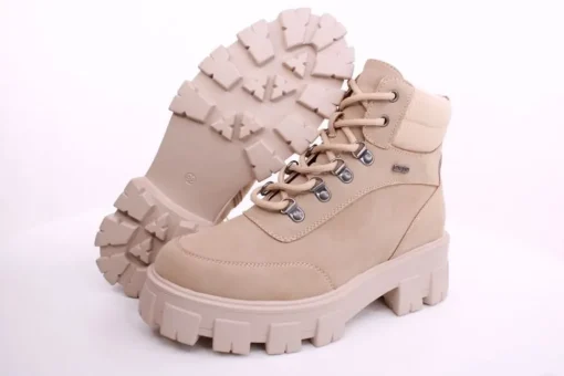 PETER ERIKSON Damen Boot Softrand Schnürung und Reißverschluss BEIGE Warmfutter 6587-24-C25001