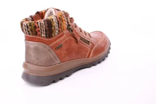 PETER ERIKSON Damen Boot Strickrand Schnürung und Reißverschluss ROT, SCHWARZ und TAN Warmfutter 58212-C24002 TEX