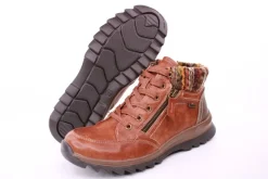 PETER ERIKSON Damen Boot Strickrand Schnürung und Reißverschluss ROT, SCHWARZ und TAN Warmfutter 58212-C24002 TEX