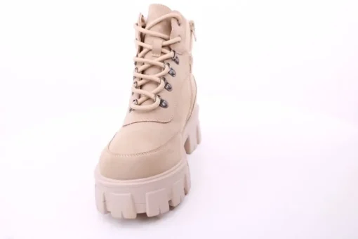 PETER ERIKSON Damen Boot Softrand Schnürung und Reißverschluss BEIGE Warmfutter 6587-24-C25001