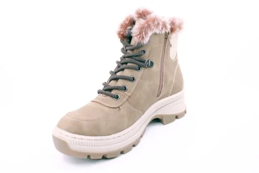 PETER ERIKSON Damen Boot Super-Softrand Schnürung und Reißverschluss in CAMEL mit Warmfutter 3315-Y24001 TEX