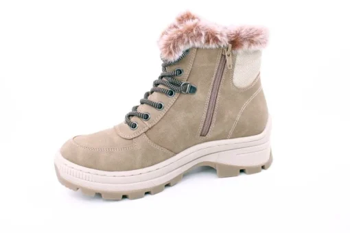 PETER ERIKSON Damen Boot Super-Softrand Schnürung und Reißverschluss in CAMEL mit Warmfutter 3315-Y24001 TEX