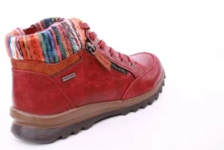 PETER ERIKSON Damen Boot Strickrand Schnürung und Reißverschluss ROT, SCHWARZ und TAN Warmfutter 58212-C24002 TEX
