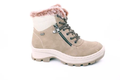 PETER ERIKSON Damen Boot Super-Softrand Schnürung und Reißverschluss in CAMEL mit Warmfutter 3315-Y24001 TEX