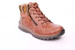 PETER ERIKSON Damen Boot Strickrand Schnürung und Reißverschluss ROT, SCHWARZ und TAN Warmfutter 58212-C24002 TEX
