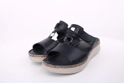 PETER ERIKSON Damen Pantolette Leder Comfort-Fußbett weiß, blau S14 241663